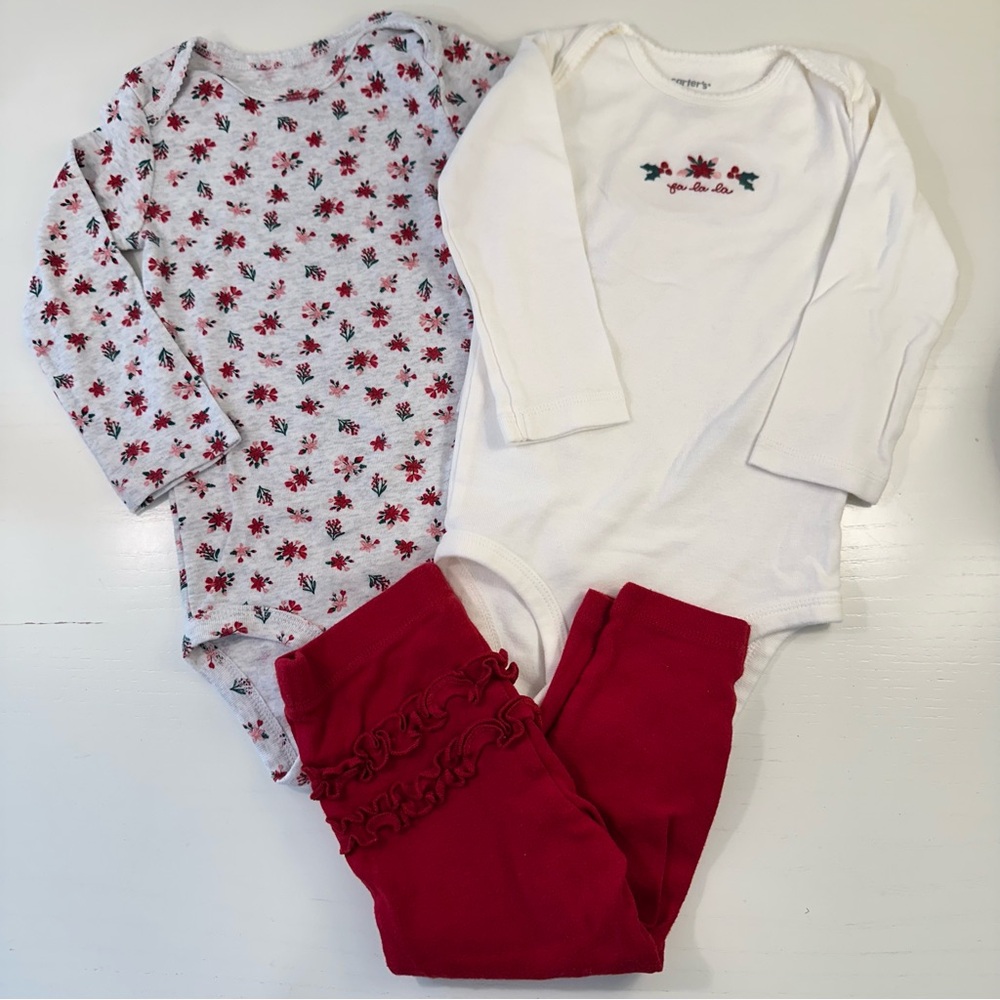 Carter’s Christmas Floral Outfit Set 18M